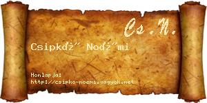 Csipkó Noémi névjegykártya